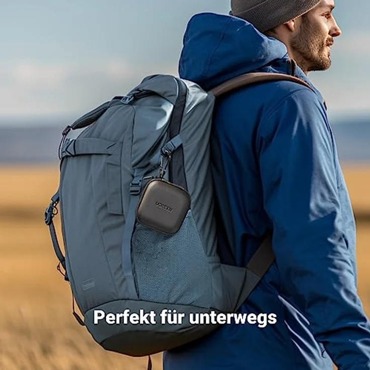 UGREEN Kopfhörer Tasche Case stoßfeste Schutztasche - Hardcase für In Ear Ohrhörer - kompatibel mit Airpods, Earpods, MP3 Player - Schwarz – Bild 4