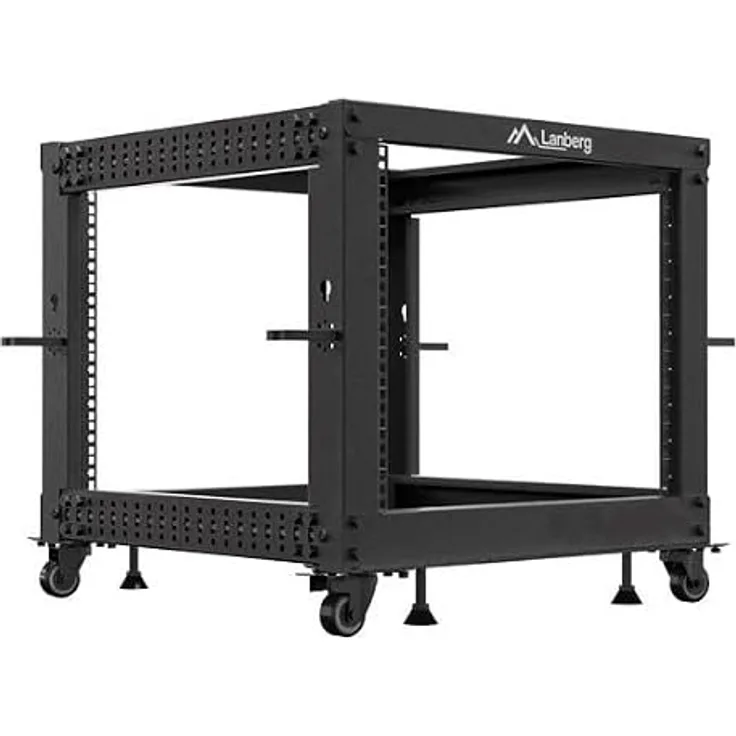 Lanberg Netzwerkschrank OR01-6109-B, Rack 9U freistehendes Gestell mit 600 kg Tragfähigkeit, schwarz