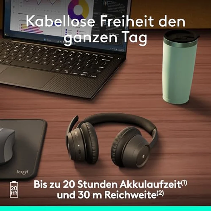 Logitech Zone 305 for Business, kabelloses Bluetooth-Headset mit Mikrofon, für Microsoft Teams, schwarz – Bild 6