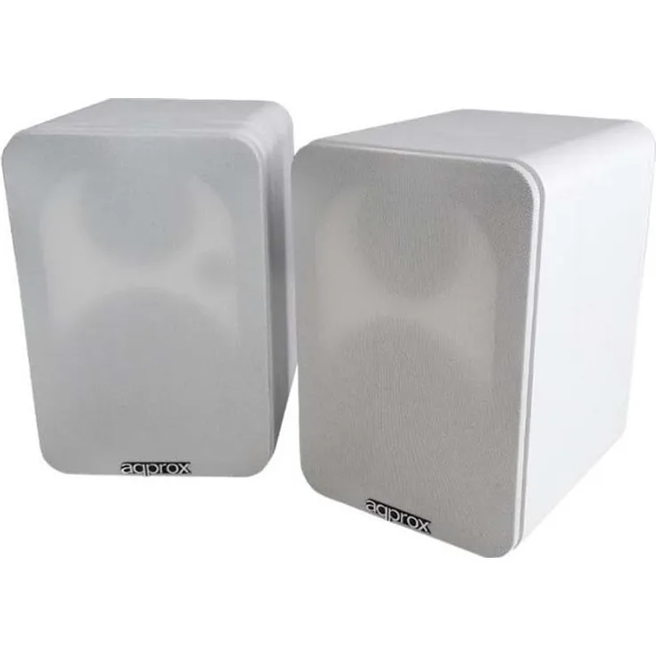 Approx APPSPK02WH, 2.0 Kanäle PC-Lautsprecher mit 30 W RMS, Verkabelt & Kabellos, Frequenzbereich 40 - 18000 Hz, Weiß