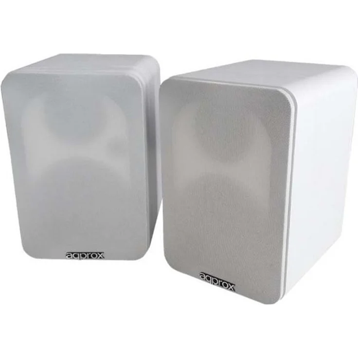 Approx APPSPK02WH, 2.0 Kanäle PC-Lautsprecher mit 30 W RMS, Verkabelt & Kabellos, Frequenzbereich 40 - 18000 Hz, Weiß