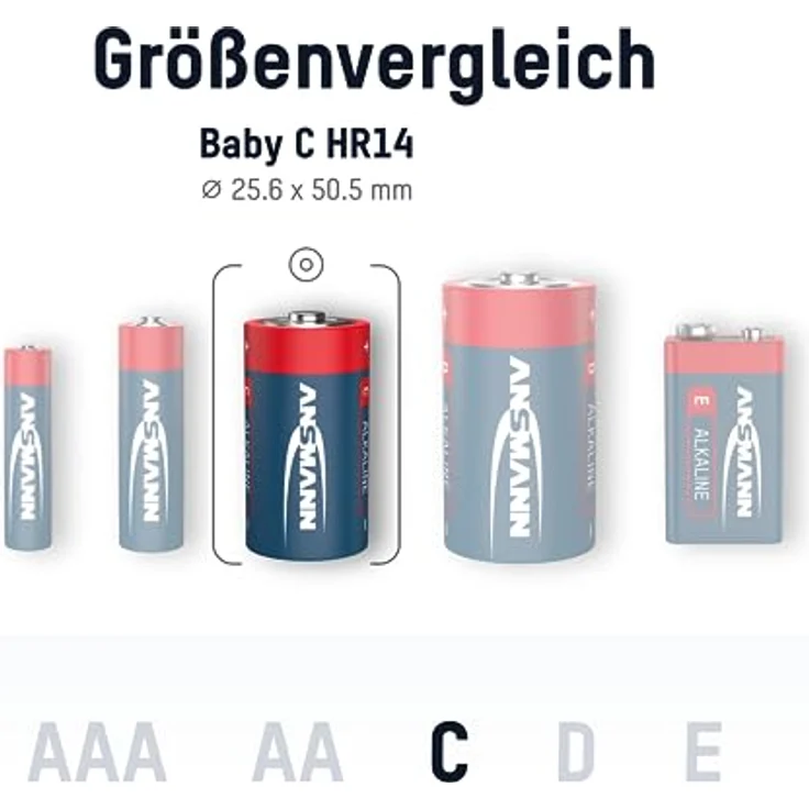 ANSMANN AG Baby C (LR14) Alkaline-Batterien, 8 Stück, 1,5V - langlebig, auslaufsicher und lange Haltbarkeit – Bild 2