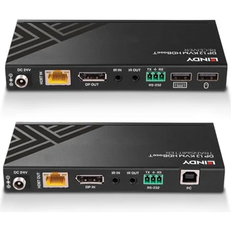 Lindy 150m Cat.6 KVM Switch mit DisplayPort, USB, IR/RS232, 4K Auflösung, schwarz – Bild 4