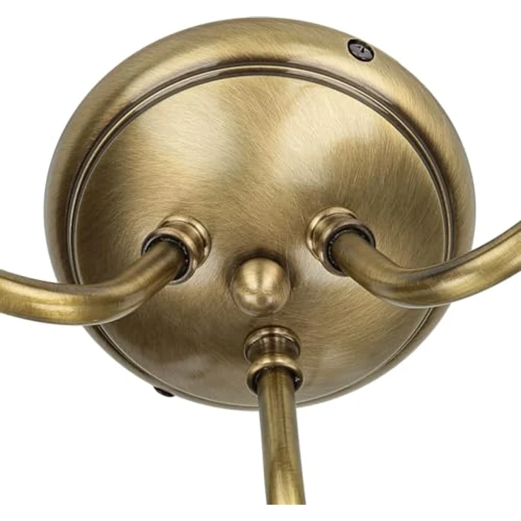 Licht-Erlebnisse Premium Deckenleuchte Messing Glas in Bronze Weiß H:23 cm E14 3-flmg blendarm wohnlich Florale Deckenlampe Esstisch – Bild 5