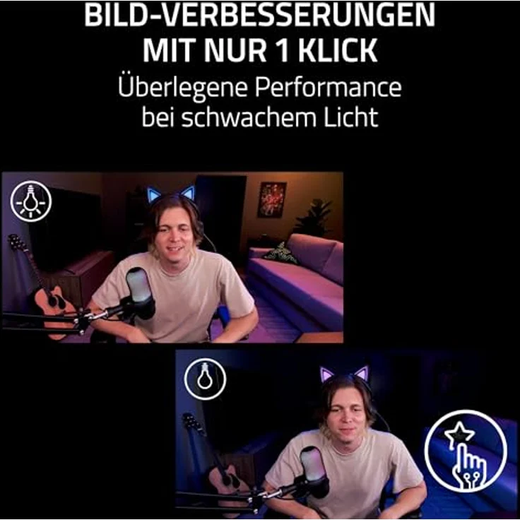 Razer Kiyo V2 Webcam, 4K @ 30 FPS, KI-Autofokus, HDR, ultra-weitwinkel, automatische Belichtung und Weißabgleich, schwarz – Bild 4