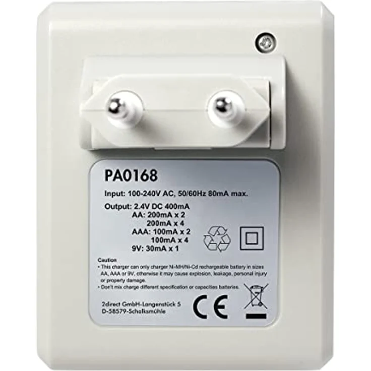 LogiLink PA0168 Akku-Ladegerät für ''AA-AAA-9V Ni-MH-Ni-Cd Akkus'' Silber – Bild 8