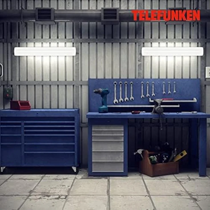 Telefunken - Led Unterbauleuchte 128,2 Cm, Led Deckenlampe Keller, Led Leiste Küchenschrank, Werkstattlampe, Prismenoptik, Neutralweißes Licht, 30 W, 3680 Lm, Weiß – Bild 3