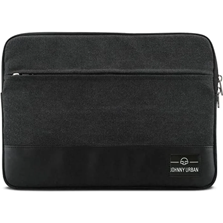 Johnny Urban Laptophülle 15-15.6 Zoll Anthrazit-Schwarz Canvas Laptop Sleeve 15-15.6" Schutzhülle Laptoptasche Hülle Case für Dell HP ASUS Acer Lenovo UVM. - Notebook Tasche aus Baumwolle – Bild 2