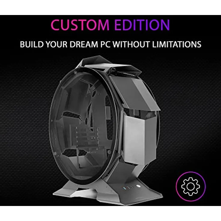 MarsGaming MCORB Schwarz, Micro-ATX XL Gaming PC-Gehäuse, Custom Rundes Design, Gehärtetes Doppelglas – Bild 5