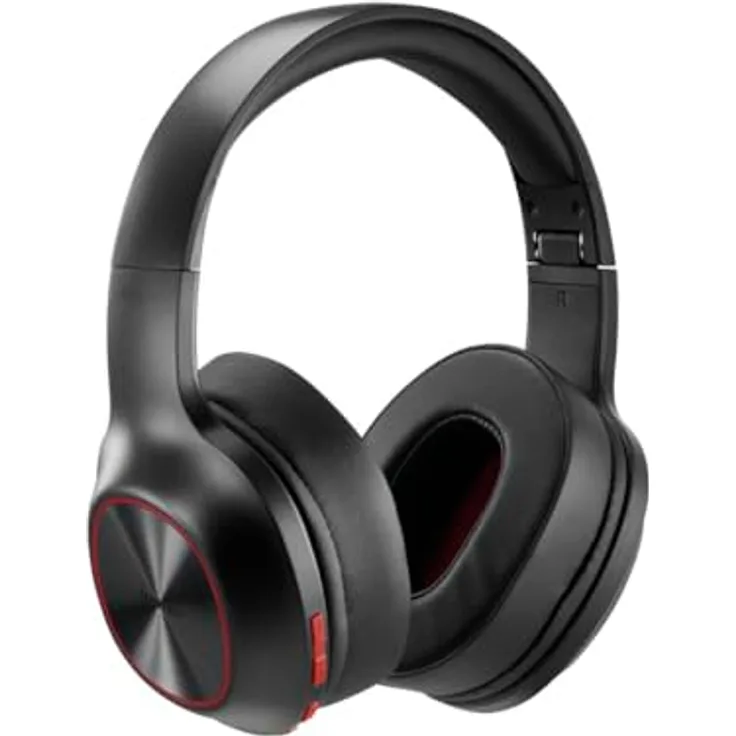 Hama Bluetooth-Kopfhörer Spirit Calypso II, Over-Ear, Bass Boost, faltbar, SW (NC, Kabellos), Rot, Schwarz