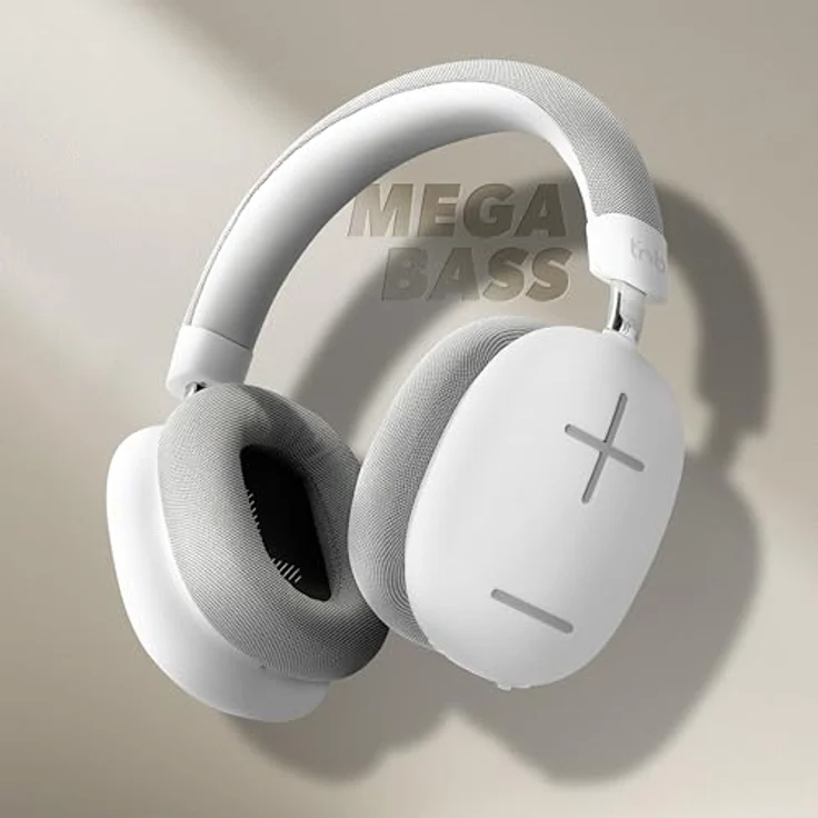 T'nB Bounce Max, Bluetooth Over-Ear Kopfhörer mit 50 Stunden Akku, integriertes Mikrofon und passive Geräuschunterdrückung - Weiß – Bild 3