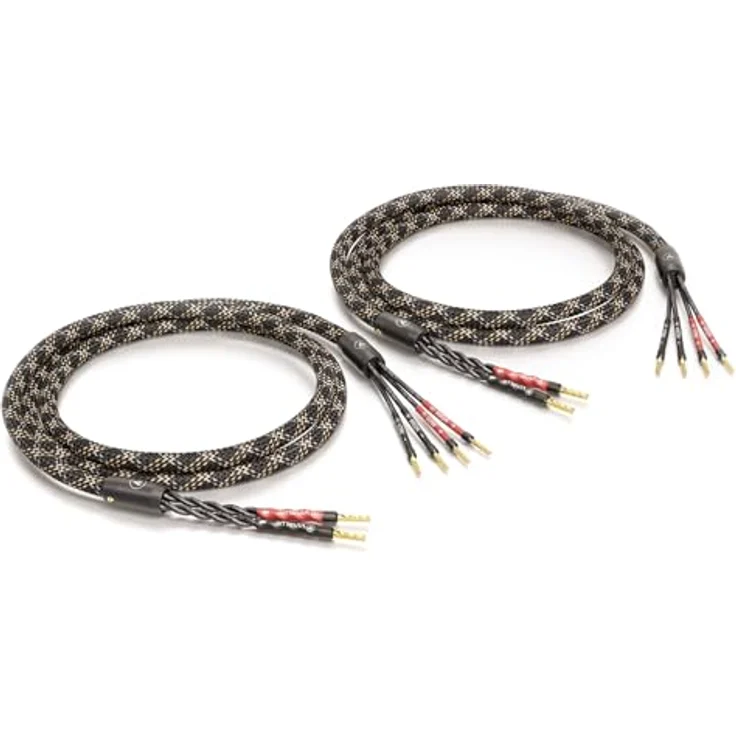 VIABLUE SC-4 SILVER BI-WIRE High-End Lautsprecherkabel, echtvergoldet, 1 Paar mit Splitter 1.5 m – Bild 1