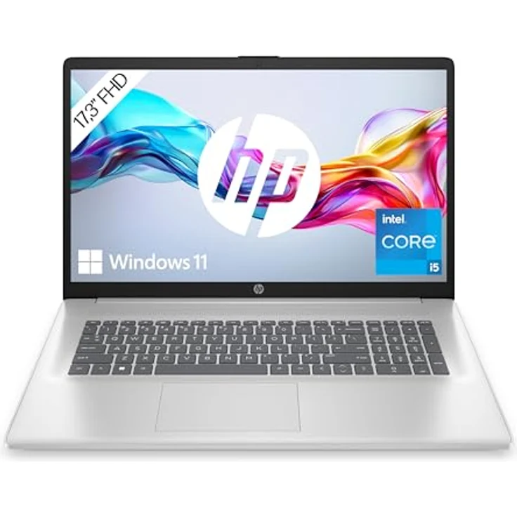 HP Laptop 17,3 Zoll FHD, Intel Core i5-1334U, 16 GB RAM, 512 GB SSD, Intel Graphics, Windows 11, QWERTZ, Silber – Bild 1
