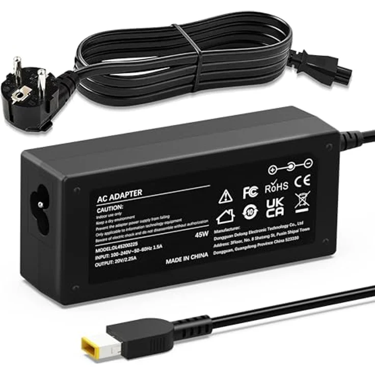 VUOHOEG 45W Laptop Ladekabel Netzteil, Kompatibel mit Lenovo ThinkPad und IdeaPad, sicher & zuverlässig, 100~240V, ADLX45NCC3A – Bild 1