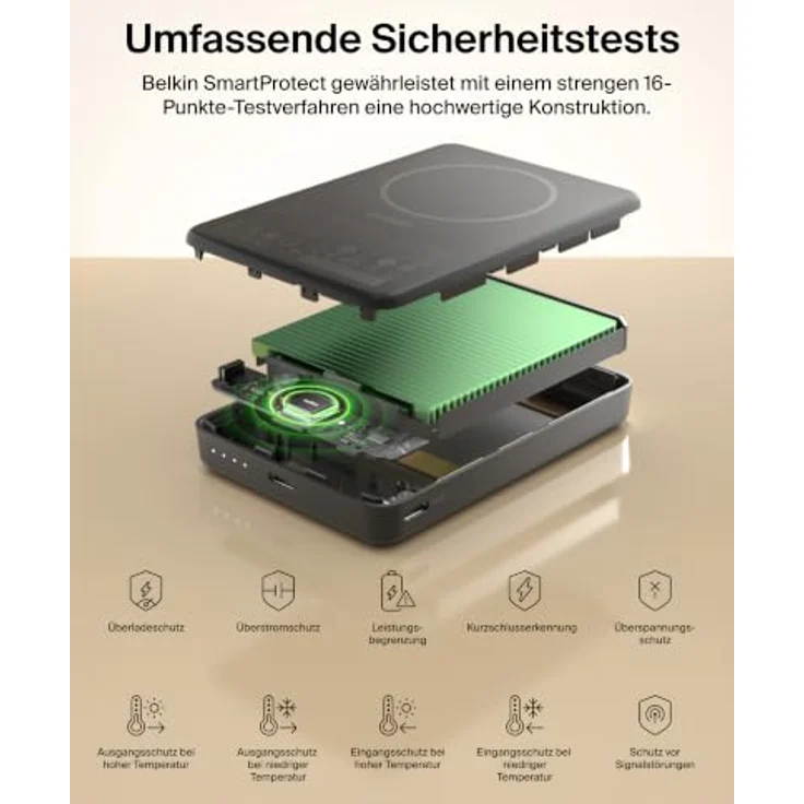 Belkin BoostCharge Slim Magnetische Powerbank 10.000 mAh, 7,5 W, USB-C, Schwarz für iPhone 12-17 – Bild 11