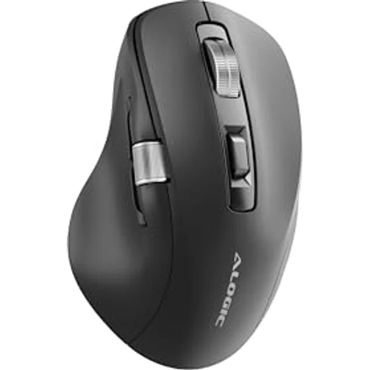 ALOGIC Apex Bluetooth Wireless Mouse, Ergonomische Maus mit 7 umprogrammierbaren Tasten und USB-C Aufladung, Schwarz – Bild 2