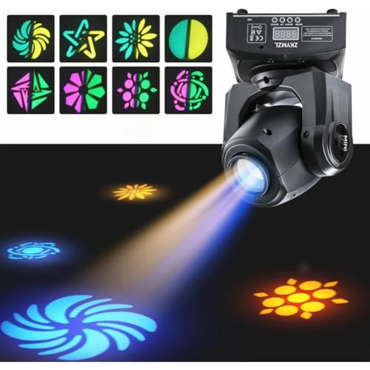 ZKYMZL 30W LED Moving Head Bühnenlicht, DMX512 mit 8 Mustern und flexibler Steuerung für Bar, Party, Halloween und Hochzeit – Bild 2