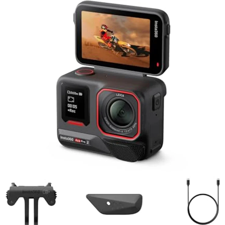 Insta360 Ace Pro 2 Standard-Bundle - 8K Actionkamera mit Leica entwickelt, Dual-KI-Chip-System, beste Schwachlichtleistung, Flipscreen & KI-Editing – Bild 1