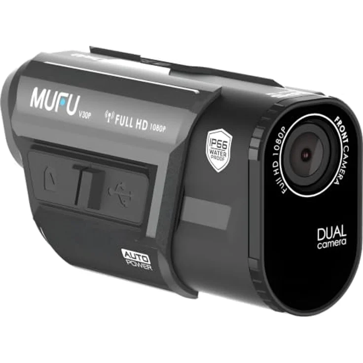 MUFU V30P Motorrad-Dashcam Full HD mit 2 Kameras, 3100-mAh-Batterie und bis zu 7 Stunden Aufnahmezeit, GPS und WLAN – Bild 1
