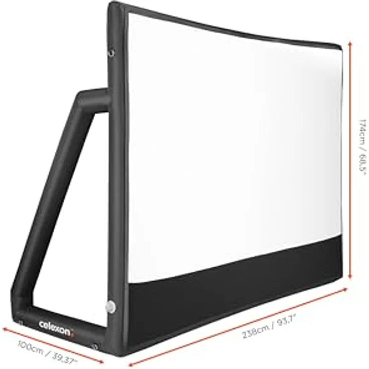 celexon aufblasbare Outdoor-Leinwand Economy INF 100", 222 x 125 cm, 16:9, für Public Viewing & 4K/8K Projekte, inkl. Luftpumpe & Transporttasche – Bild 3