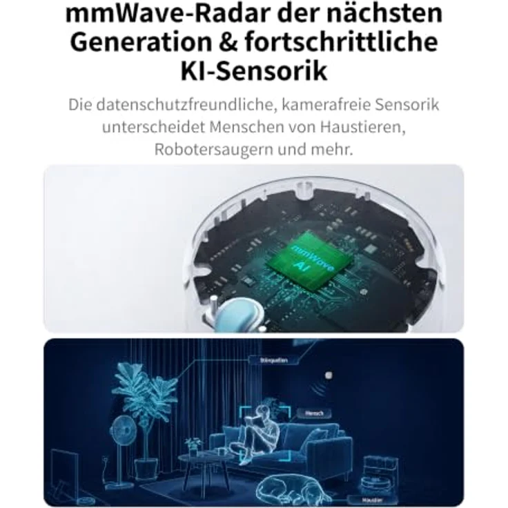 Aqara Presence Sensor FP400, Mehrzonen-Raumautomatisierung mit Thread & Zigbee, KI-gestützte Empfindlichkeit, 120° Abdeckung – Bild 3