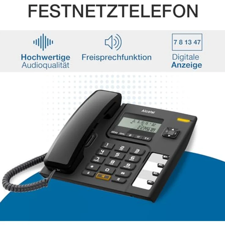 Alcatel Temporis T56, Schnurgebundenes Telefon, schwarz (ATLD1413731) – Bild 3