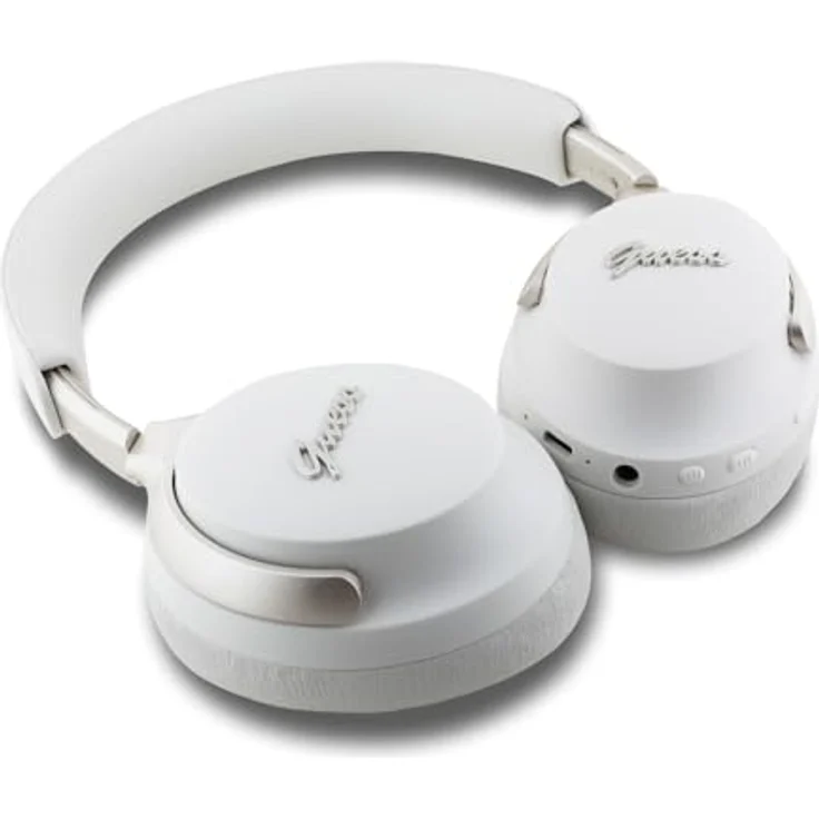CG MOBILE Guess Kabellose Kopfhörer mit Studio-Sound, PU-Leder, Script-Logo ANC/ENC (Beige) – Bild 3