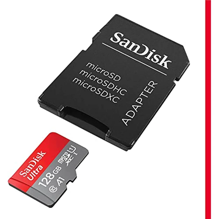 SanDisk Ultra microSDXC UHS-I-Speicherkarte 128 GB + SD-Adapter 2er-Pack (Für Smartphones und Tablets, A1, Class 10, U1, Full HD-Videos, bis zu 140 MB/s Lesegeschwindigkeit) 10 Jahre Garantie – Bild 2