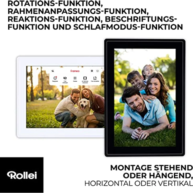 Rollei Smart Frame WiFi 100 in weiß. 10.1 Zoll digitaler Bilderrahmen mit WiFi-Funktion zur Wiedergabe Ihrer Fotos und Videos mit Ton. – Bild 5