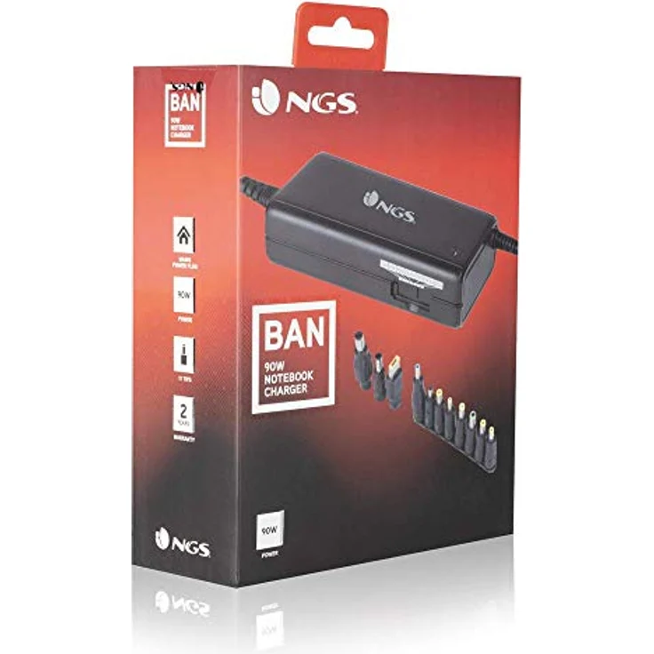 NGS Ban (90 W), Universelles Notebook-Netzteil mit LED-Anzeige, Schwarz, 11 wechselbare Pins, Schutz vor Überlastung und Kurzschluss – Bild 7