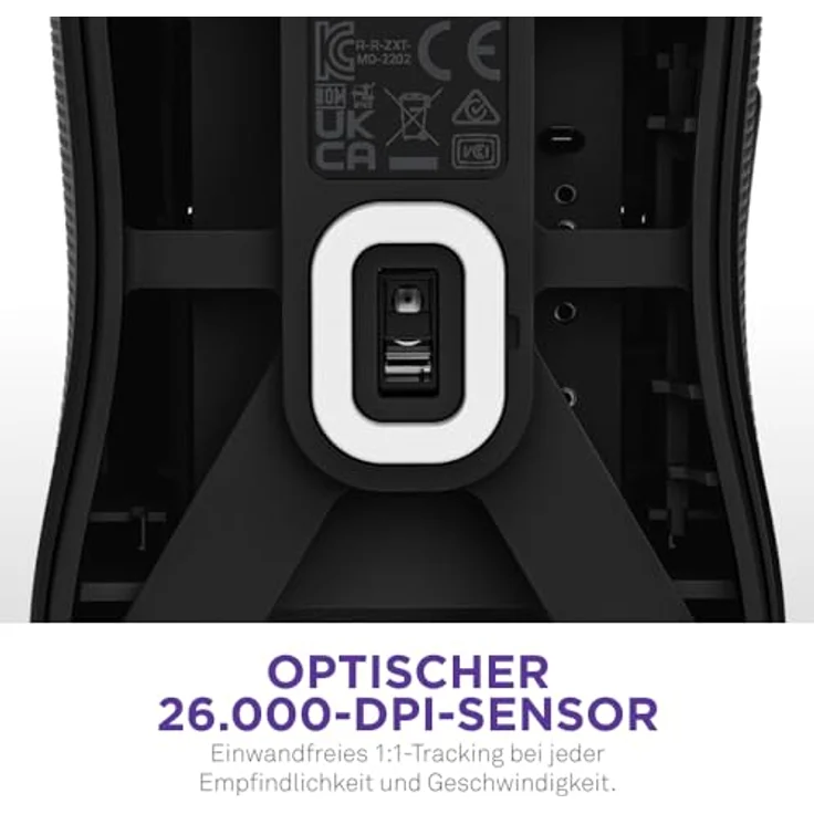 NZXT Lift 2 Symm | Leichte symmetrische kabelgebundene Gaming-Maus | Leichte 58-g-Konstruktion | 8K-Abfragerate | Optische Switches | Optischer 26K-DPI-Sensor | Füße aus 100% PTFE | Schwarz – Bild 5