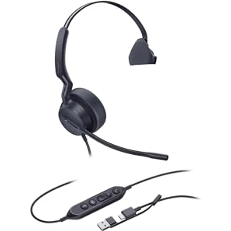 Yealink UH44, kabelgebundenes Mono USB-C/A Headset mit Acoustic Shield 3.0, ergonomischem Design und integrierter Busylight-Funktion, zertifiziert für Microsoft Teams – Bild 5
