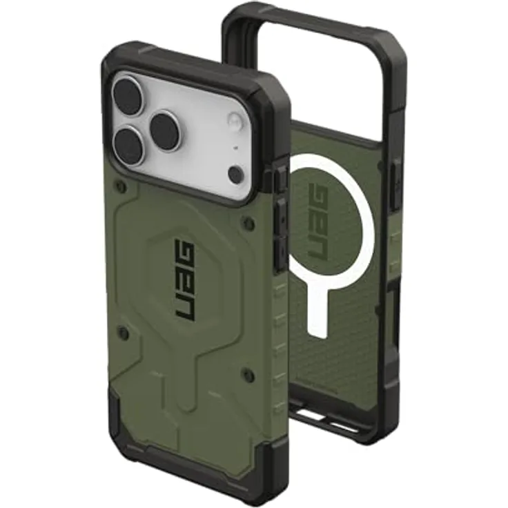 URBAN ARMOR GEAR Pathfinder MS Hülle für Apple iPhone 17 Pro Max, Militärstandard Fallschutz, Wireless Charging, magnetisches Aufladen, Olive