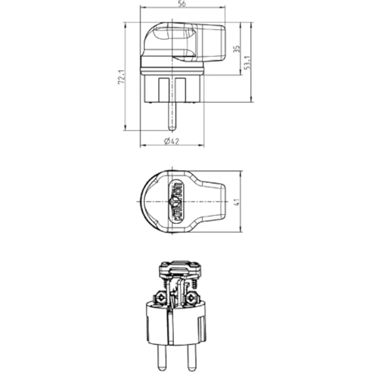 Bachmann Vollgummiwinkelstecker, 919171, Schwarz – Bild 2
