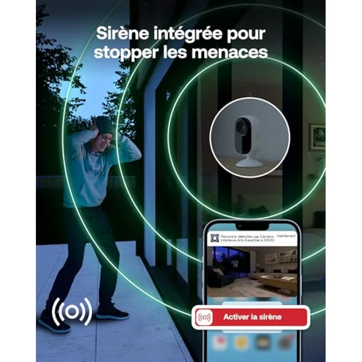 Arlo Essential 3 Überwachungskamera Innen, 2K HDR Video, Auto-Privatsphäre-Objektivabdeckung, Nachtsicht, intelligente Sirene, 2-Wege-Audio & WLAN – Bild 4
