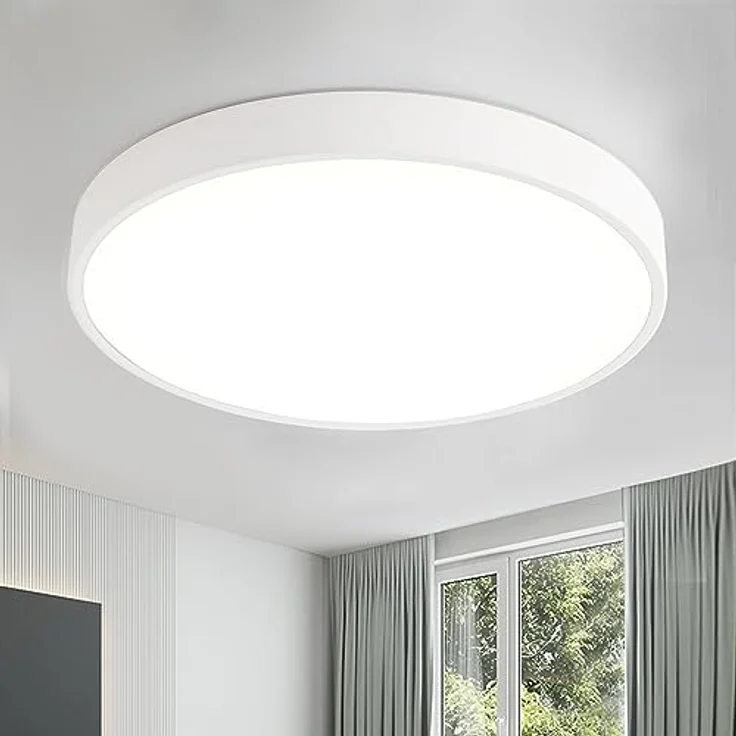Natsen 12W Deckenleuchte LED Küchenlampe Flurlampe, Warmweiß 3000k, Ø230x50mm, Blendfrei, Weiß – Bild 1