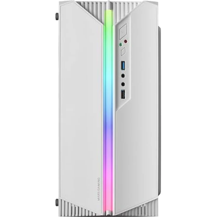 Mars Gaming MC-S1, Micro-ATX Gehäuse mit ARGB-Beleuchtung, kompakt, weiß, mit Seitenfenster – Bild 4