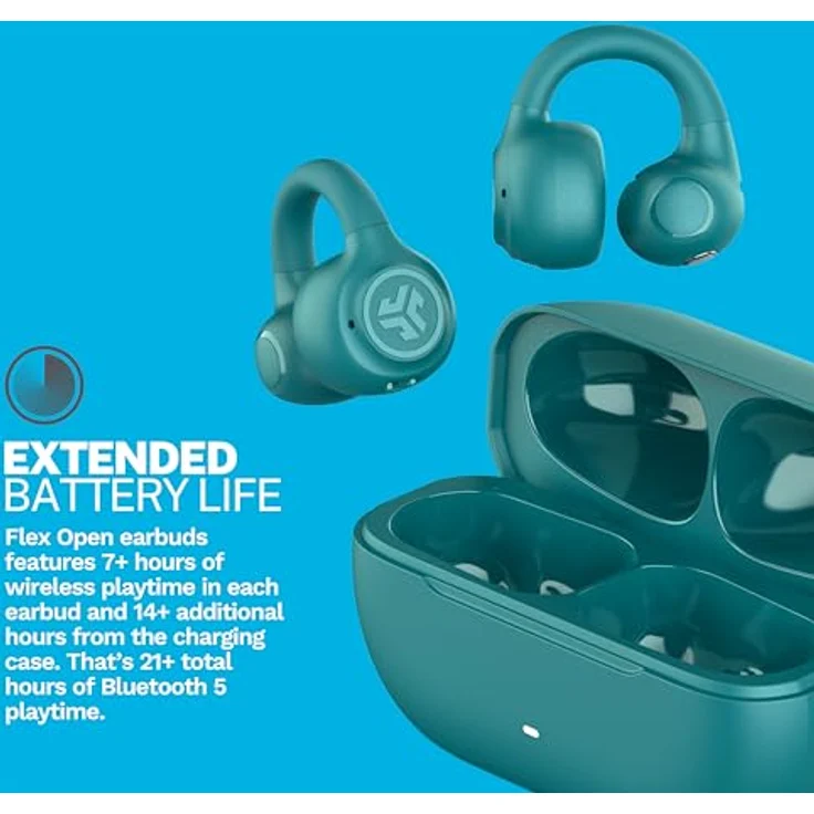 JLab Audio Flex Open Air, Kabellose Kopfhörer mit ANC und 7 Stunden Akkulaufzeit, Türkis – Bild 4