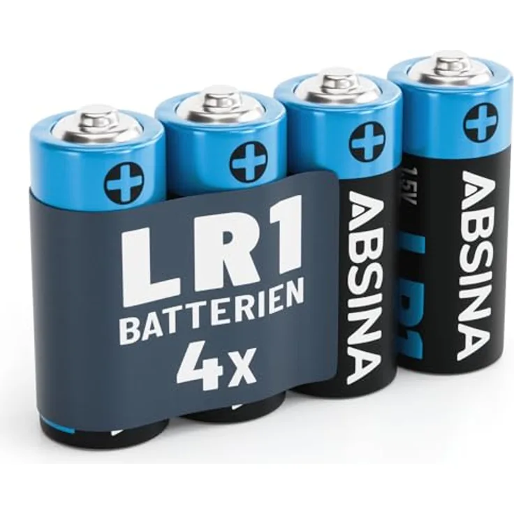 ABSINA 4X Batterie LR1 N Lady 1,5V Alkaline - auslaufsicher & langlebig - für Garagentoröffner, Taschenrechner, uvm.