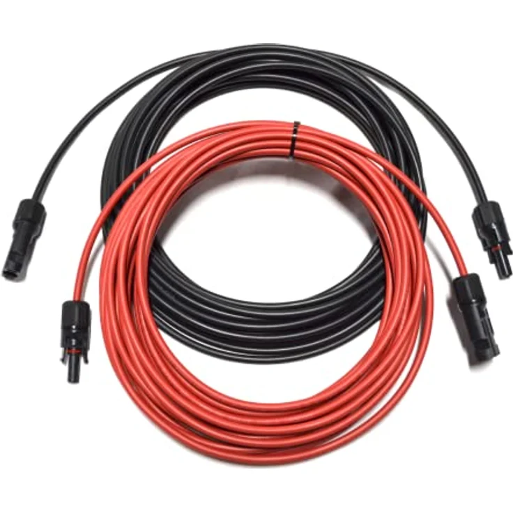 smartEC Solarkabel Verlängerungskabel Schwarz Rot 4-6mm² mit MC4 Steckern UV-beständig (2X 10m 6mm²) – Bild 1