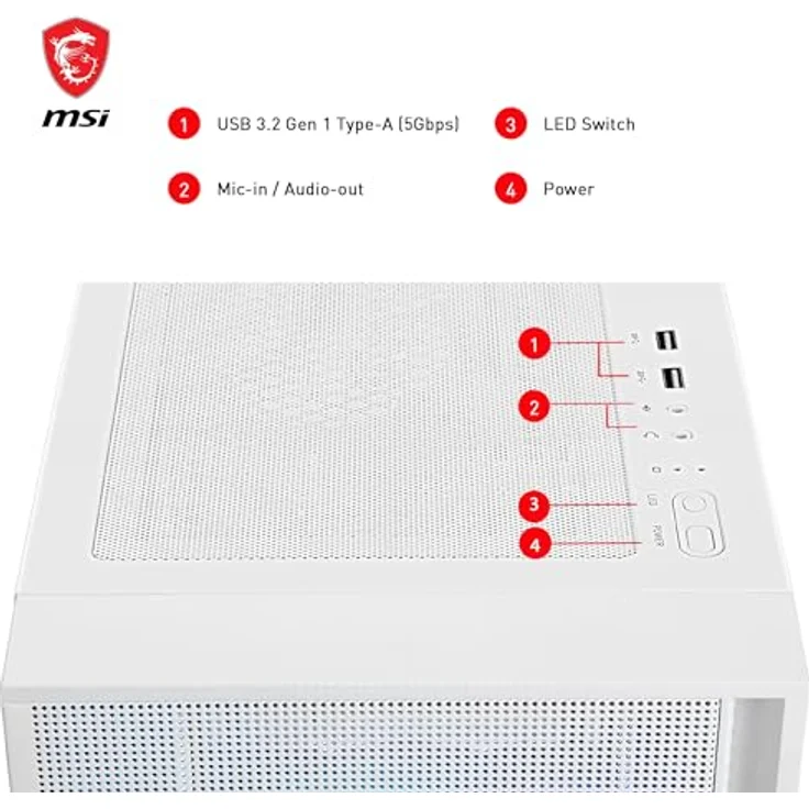 MSI PC-Gehäuse MAG FORGE 320R AIRFLOW, Schwarz, mit optimaler Luftzirkulation – Bild 4