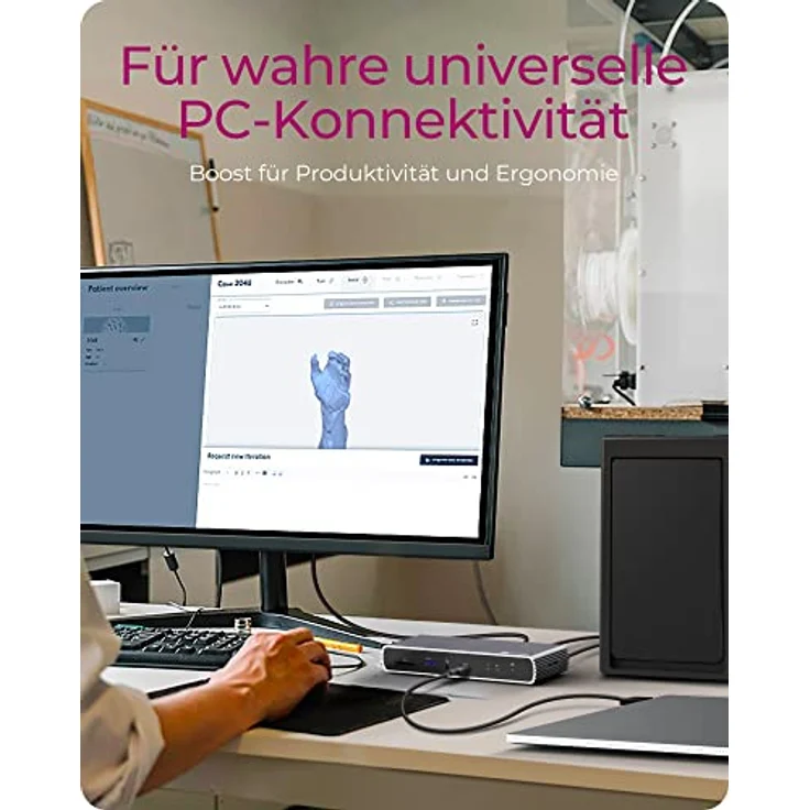 ICY Box Thunderbolt 4 Docking Station (10-in-1) für 2 Monitore (4K 60Hz) oder 1 Monitor (8K 30Hz), 2X TB4 Ports (40Gbit/s), 4X USB 3.1, USB-C, 1x HDMI, 96W PD für Laptop/Mac, LAN, Audio, SD, 60988 – Bild 2