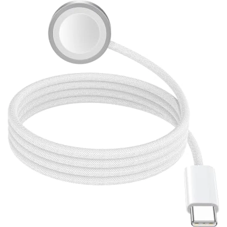 GIANAC Ladekabel für Apple Watch USB C, 1M, Magnetisches Schnellladegerät mit sicherem Schutzsystem, kompatibel mit iWatch Modellen – Bild 1