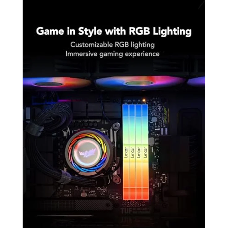 Lexar THOR RGB DDR5 RAM 32GB Kit (2x16GB) 6000 MHz, DRAM 288-Pin UDIMM Desktop-Speicher, Hochleistungs Gaming Computerspeicher unterstützt Intel XMP 3.0/AMD Expo, On-die ECC, 1.35V (LD5U16G60C38BG-RGD) – Bild 3