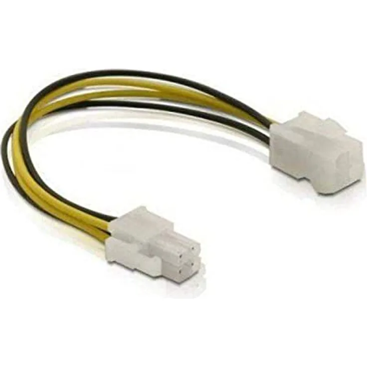 DeLOCK Verlängerungskabel P4 4 Pin, 15 cm, Stecker auf Buchse, 12 V, 18 AWG