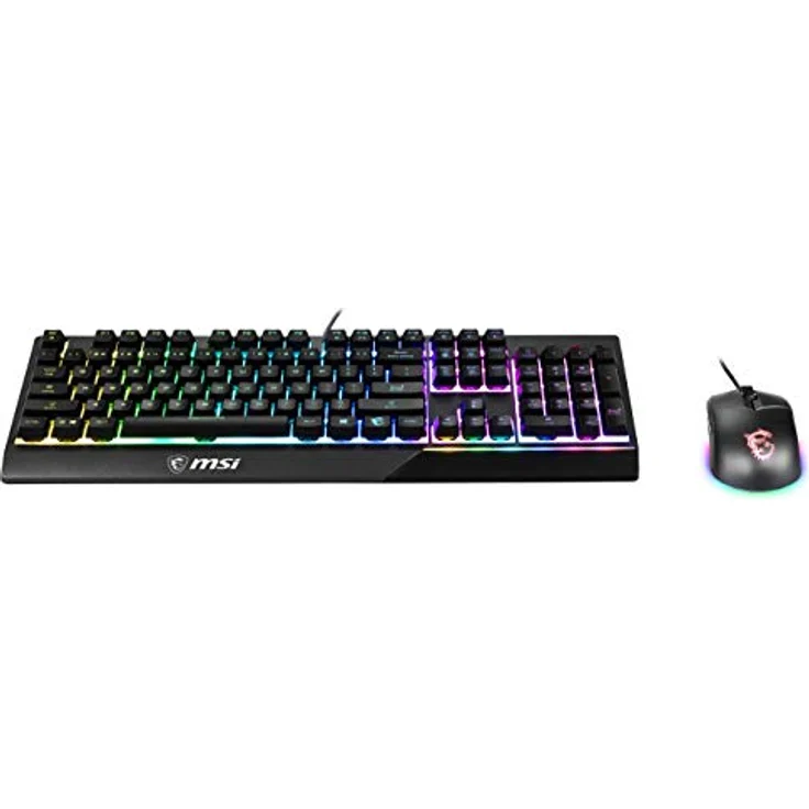 MSI Vigor GK30 IT Halbmechanische Gaming-Tastatur mit RGB-LED-Hintergrundbeleuchtung, Mystic Light, Multimedia-Hotkey-Tastatur + Maus, volle Größe, Schwarz – Bild 2