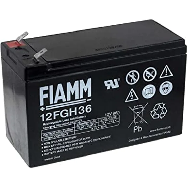 FIAMM Bleiakku FGH20902, hochstromfest, 12V, 9000mAh, hochwertige Akkuzellen, kompakte Abmessungen 151mm x 65mm x 98mm