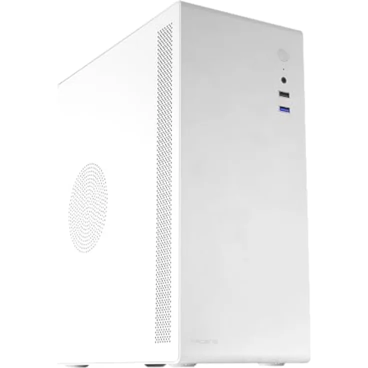 Mars Gaming Tacens NOVAX, Micro-ATX PC-Gehäuse mit robustem Ganzmetall-Design, 80mm Lüfter, große Kapazität, Weiß