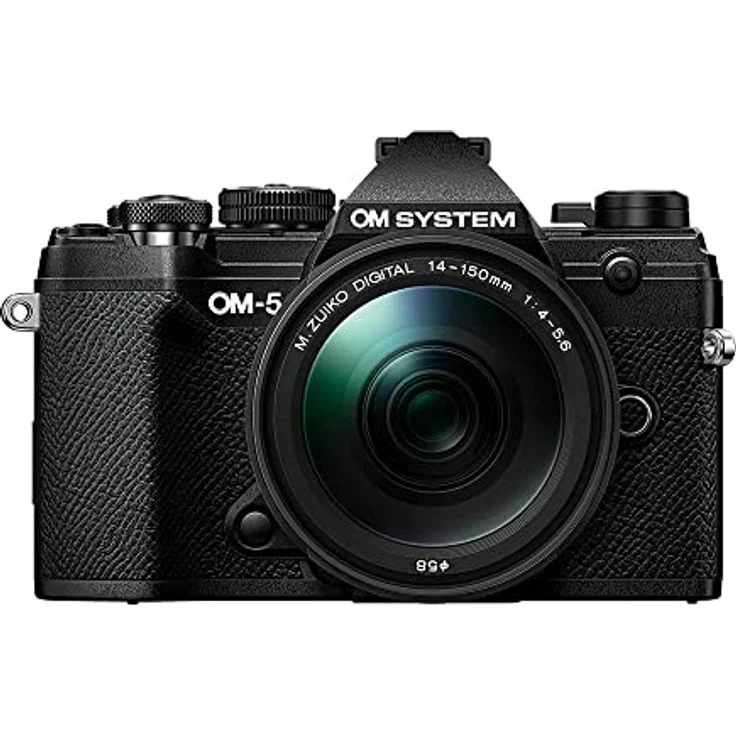 OM SYSTEM OM-5 Micro Four Thirds Systemkamera inkl. M.Zuiko Digital 14-150mm F4-5.6 II Objektiv, 20 MP Live MOS-Sensor, 5-Achsen-Bildstabilisierung, IP53, Schwarz/Schwarz, 4K-Video – Bild 3