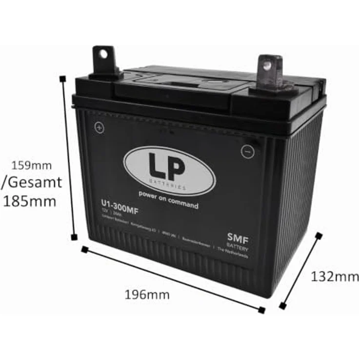 Landport Batterie 12V 24Ah für Rasenmäher Rasentraktor LB U1-300MF, Hochleistungsfähige Energieversorgung mit 300 CCA – Bild 7